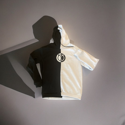 2-YY/ SPLIT B&W HOODIE